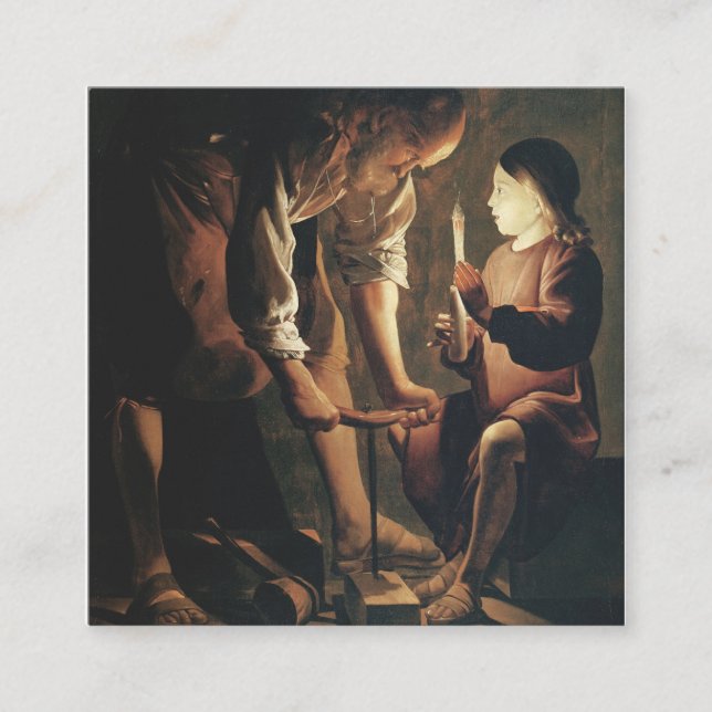 St. Joseph The Carpenter Fyrkantigt Visitkort (Framsida)