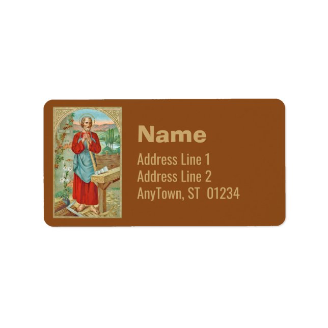 St. Joseph the Worker (BK 31) Adressetikett (Framsidan)