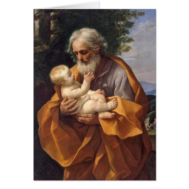St. Joseph with Infant I Hälsningskort (Framsidan)