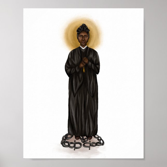St Josephine Bakhita Print - White Background Poster (Framsidan)