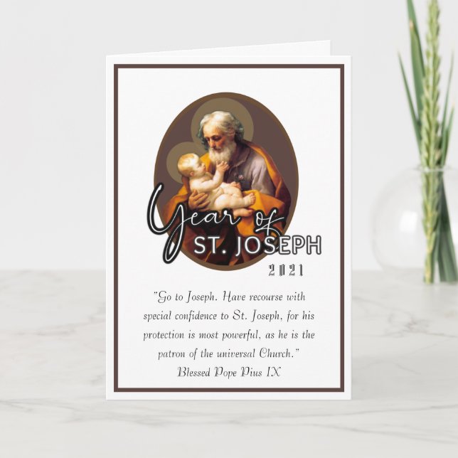 St. Joseph's Day Feast Jesus Religiösa Prayer Card Kort (Framsida)