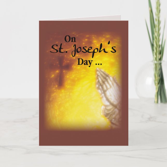 St. Joseph's Day Praying Händer Kort (Framsida)