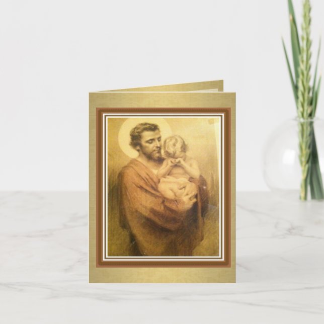 St. Josephs religiösa högtids gratulationskort Kort (Framsida)
