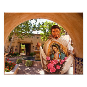 ST. JUAN DIEGO OCH VÅR DAM AV GUADALUPE. FOTOTRYCK