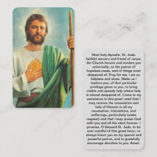 St. Jude Prayer Card: Gabi efter timmar Visitkort