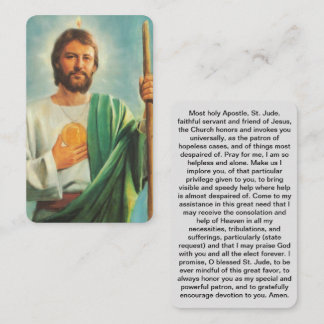St. Jude Prayer Card: Gabi efter timmar Visitkort