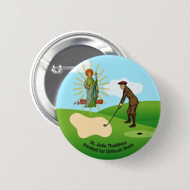 St. Jude Thaddeus och Panic-fatckare Knapp (Framsida & baksida)