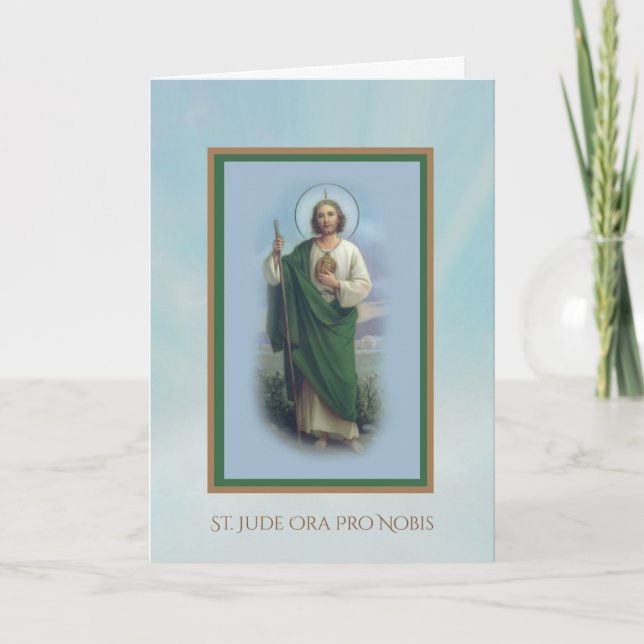 St. Jude the Apostle Catholic Saint Helgkort (Framsida)