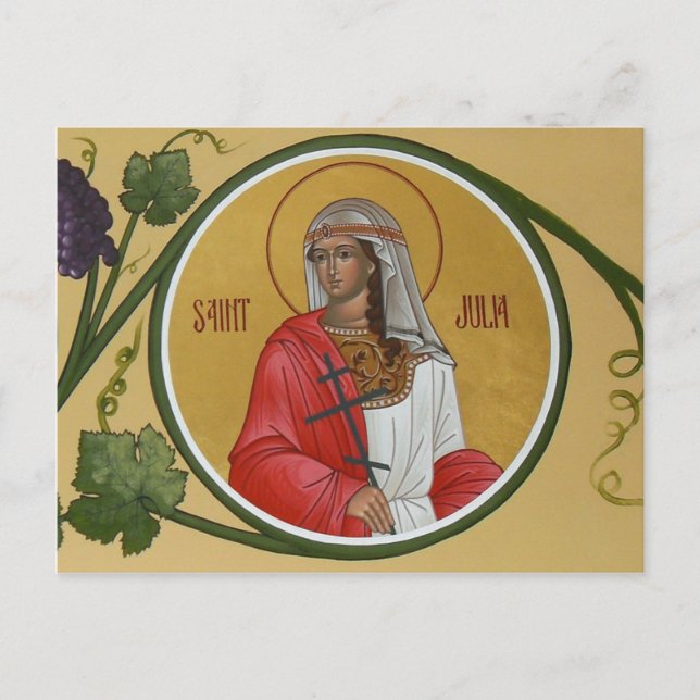 St. Julia Prayer Card Vykort (Framsida)