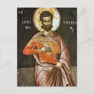 St. Justin Martyr Orthodox Christian Icon Vykort