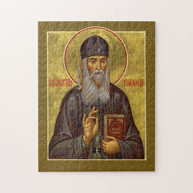 St. Justin Popovic Ortodox Kristus Ikon Pussel (Vertikal)