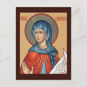 St. Kassiane, Hymnographer Prayer Card Vykort