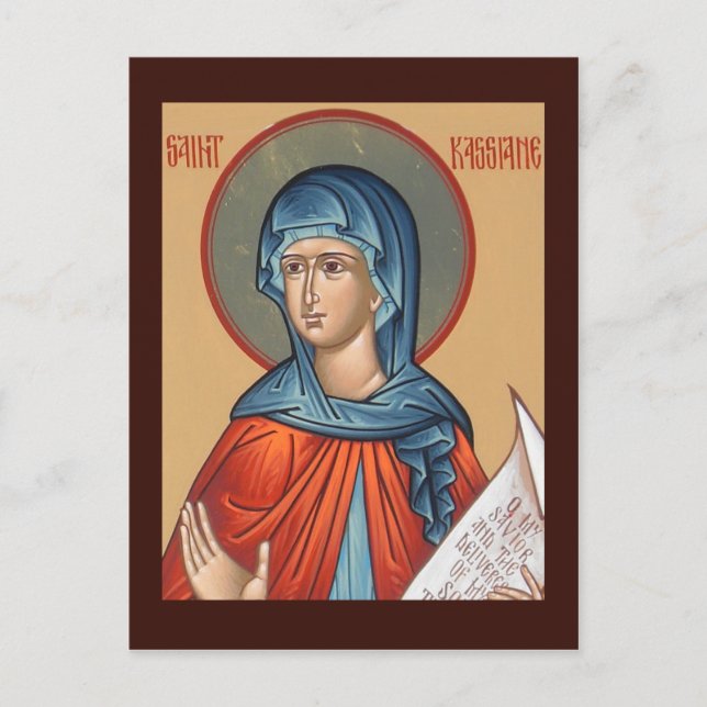 St. Kassiane, Hymnographer Prayer Card Vykort (Framsida)