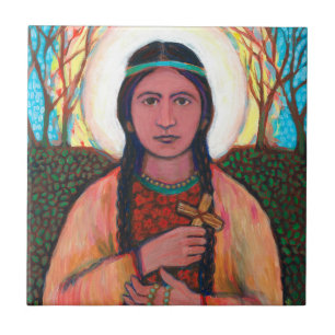 St Kateri keramiska Tekakwitha belägger med tegel Kakelplatta