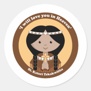 St. Kateri Tekakwita Runt Klistermärke