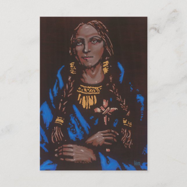 St. Kateri Tekakwith a Prayer Card Tack Kort (Framsida)