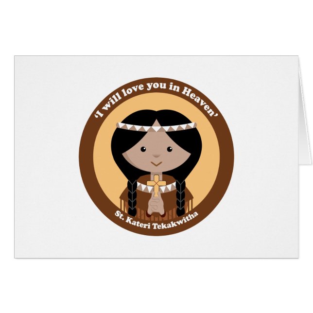 St. Kateri Tekakwitha Hälsningskort (Framsidan Horizontal)