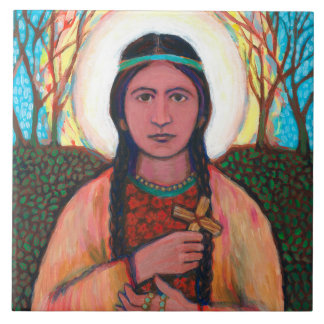 St Kateri Tekakwitha Kakelplatta