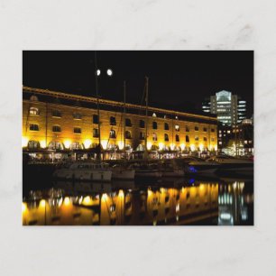St Katherines Dock London night View Vykort