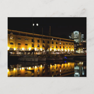 St Katherines Dock London night View Vykort