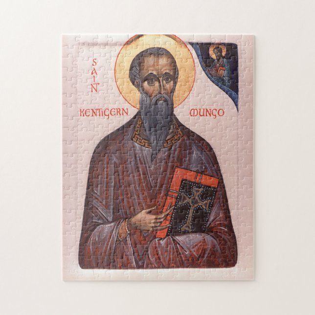 St. Kentigern Förste Biskop av Glasgow Ikon Pussel (Vertikal)
