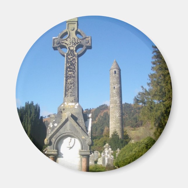 St Kevin's Kor och Round Torn Glendalough Magnet (Framsidan)