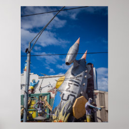 St Kilda Rooftop Art Rocket Sculpture Melbourne Poster