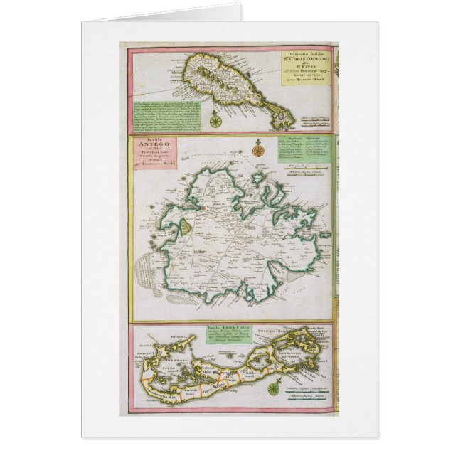St. Kitts, Antigua och Bermuda, specificerar från Hälsningskort (Framsidan)