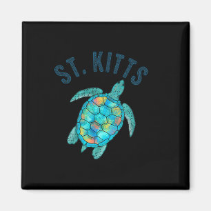 St Kitts Beach Design Havssköldpadda Illustration Magnet