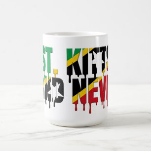 St. Kitts Drip Text   Karibisk flaggdesign   Fan Kaffemugg