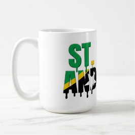 St. Kitts Drip Text | Karibisk flaggdesign | Fan Kaffemugg