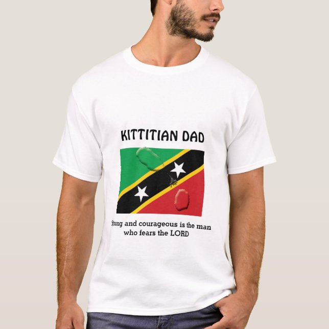 ST KITTS KITTIAN PAPPA Stark djärv Anpassningsbar T Shirt (Framsida)