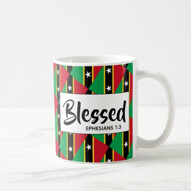 ST KITTS NEVIS Blates Ephesian Bible Scripture Kaffemugg (Höger)