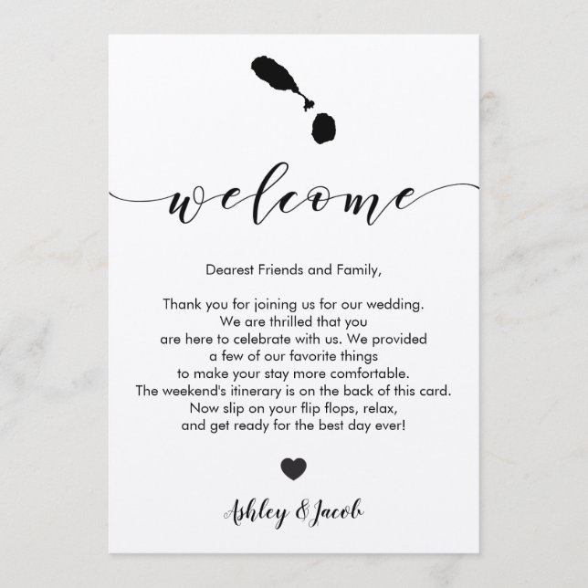 St. Kitts & Nevis Bröllop Välkomsthälsning Brev It Program (Framsida)