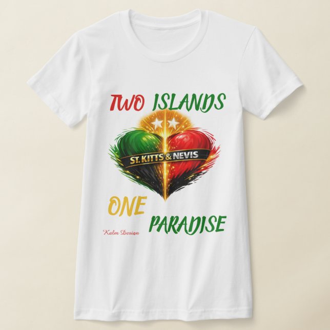 ST.Kitts & Nevis Färgglada T-Shirt (Laydown)