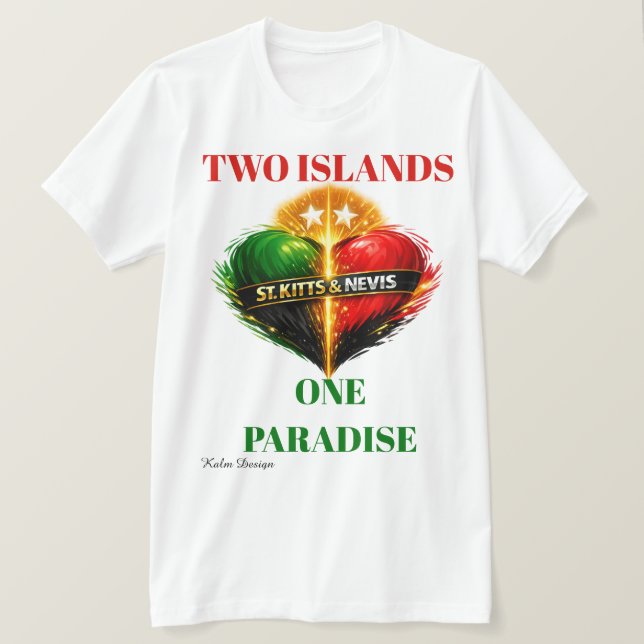 ST. Kitts & Nevis färgglada  T Shirt (Design framsida)