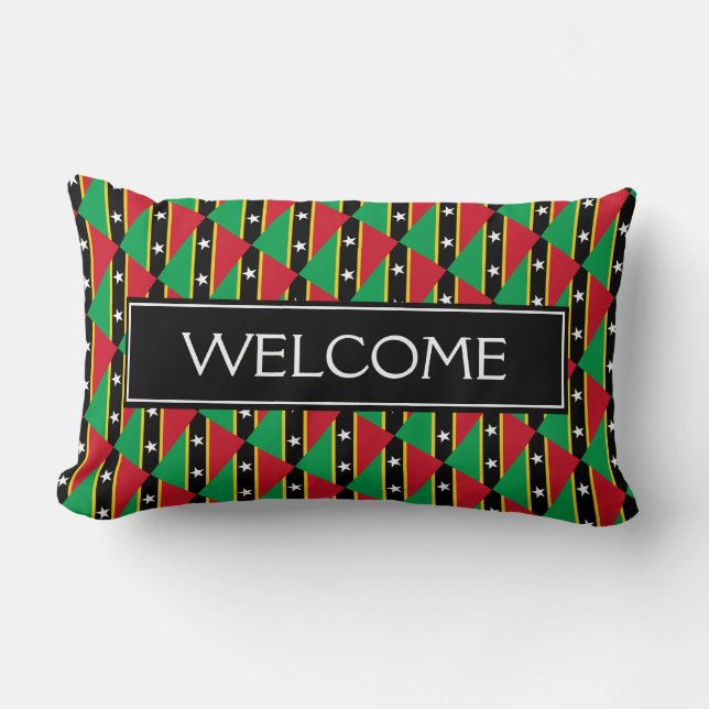 ST KITTS & NEVIS FLAGGA | Patriotic WELCOME Lumbarkudde (Framsida)