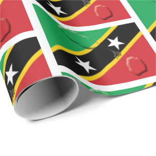 ST KITTS NEVIS   Kittitian Flagga Presentpapper