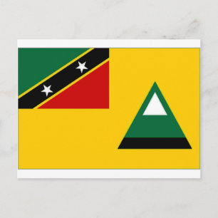 St Kitts Nevis Local Flagga Vykort