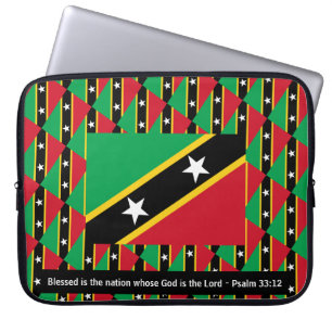 ST KITTS & NEVIS Psalm 33:12 bärbar dator Laptop Fodral
