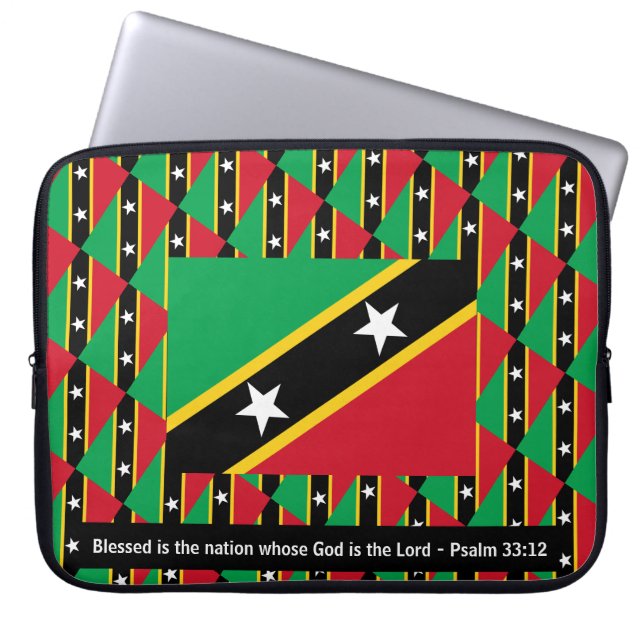 ST KITTS & NEVIS Psalm 33:12 bärbar dator Laptop Fodral (Framsidan)