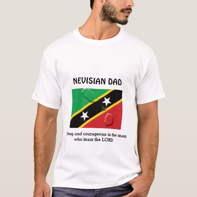 ST KITTS NEVISIAN PAPPA Starkt djärvt anpassat T Shirt (Framsida)