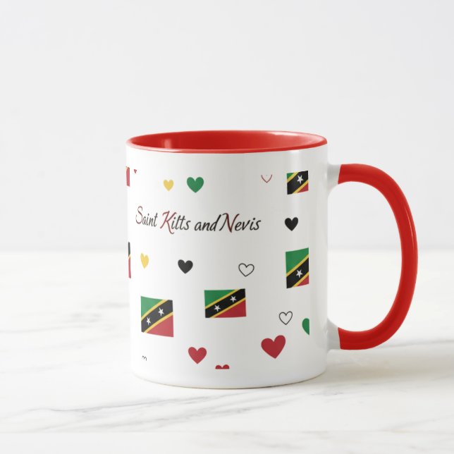St Kitts Roots Pattern Mug | Caribbean Flag Mugg (Höger)