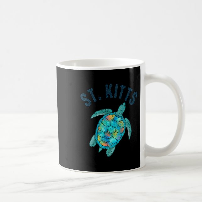 St Kitts Strand Design Havssköldpadda Illustration Kaffemugg (Höger)