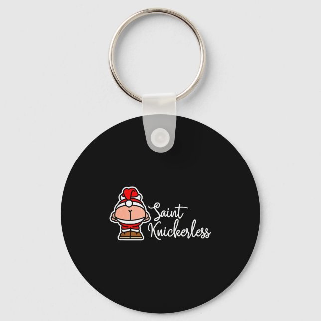 St. Knickerless Funny Mooning Santa Claus Christma Nyckelring (Framsida)