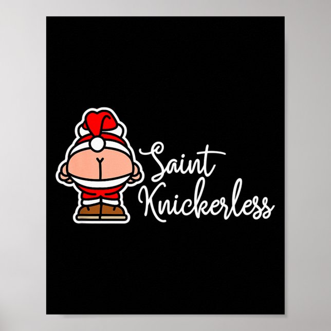 St. Knickerless Funny Mooning Santa Claus Christma Poster (Framsidan)