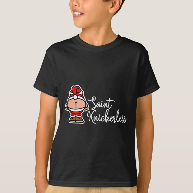 St. Knickerless Funny Mooning Santa Claus Christma T Shirt (Framsida)