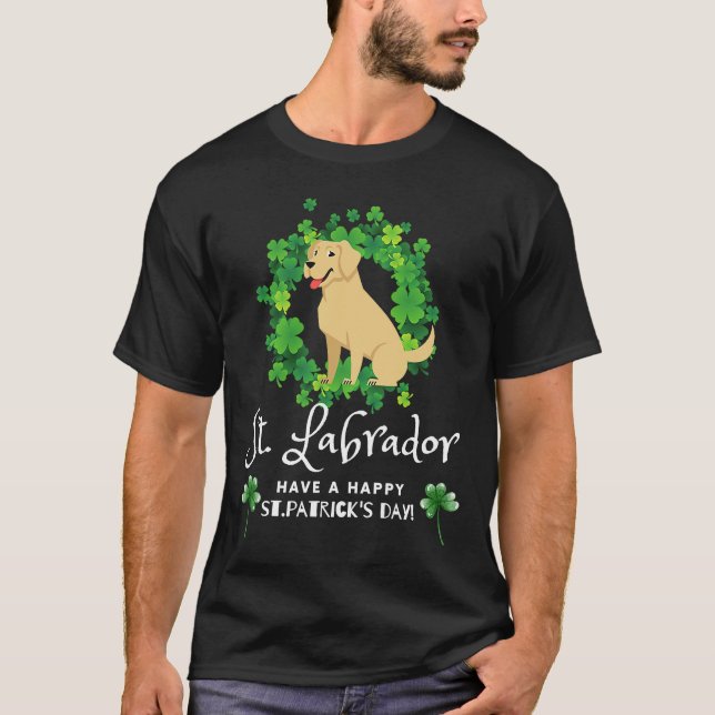 St Labrador St patrick's day Hund T Shirt (Framsida)