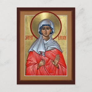 St. Laura Prayer Card Vykort