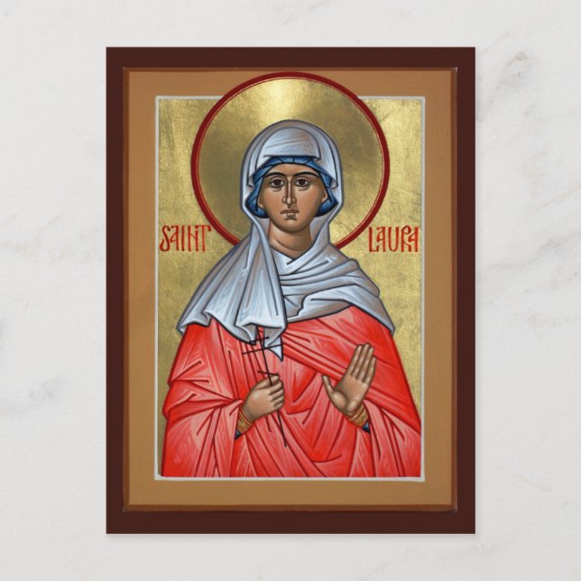 St. Laura Prayer Card Vykort (Framsida)